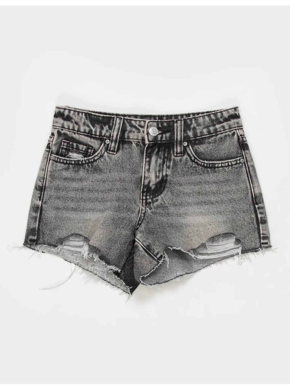 NWT Tilly’s RSQ Girls A Line Denim Shorts Distressed Black Sz 12 years